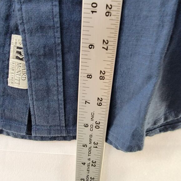 J CREW 100% Linen Navy Blue Brushed Twill Long-Sleeve Button-Down Shirt Size L - Picture 7 of 8